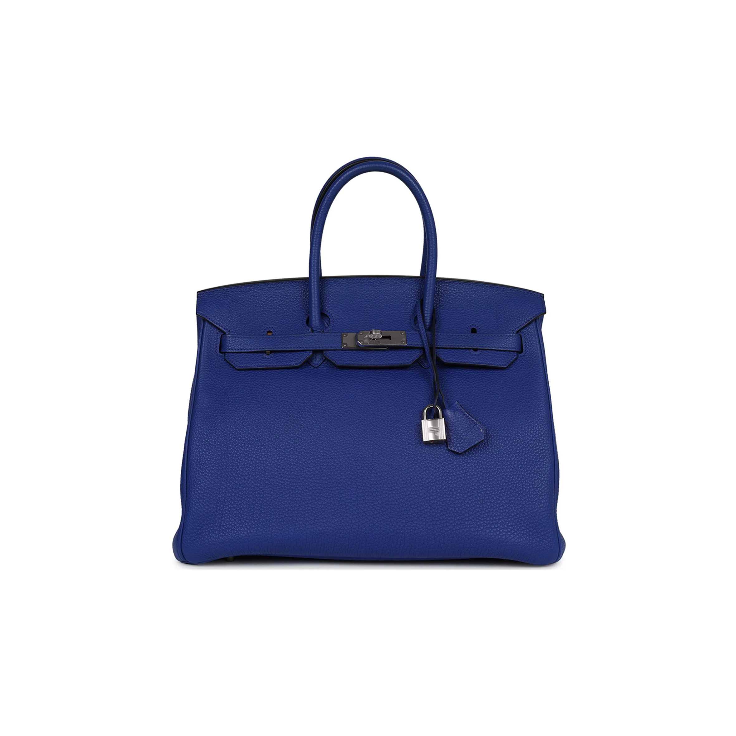 H**mes birkin 35 bleu electric togo silver buckle hardware (35*28*6cm)